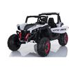 FINOOS Macchina Elettrica per Bambini 2 Posti 24V Fuoristrada Maxi Buggy con Ampio Sedile, Macchina UTV-MX Buggy 24V con telecomando, motore 4 x 12V 45W, batteria: 2x12V7AH, 3-7 anni (Bianco)