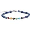 Treasure Bay andmade Womens Mens 4mm Natural Gemstone Beaded Bracciale Regolabile | Chakra stress ansia potere tallone guarigione braccialetto di pietre preziose di cristallo (Lapislazzuli blu)