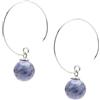 Treasure Bay Orecchino a cerchio in argento Boho | Orecchini a cerchio con perline | Orecchini a sfera con 10 pietre naturali fatti a mano per donne e ragazze (corallo blu)