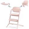 CYBEX Gold LEMO Seggiolone 3-in1, Per Crescere Insieme a Voi, 6 Mesi - 99 Anni, Utilizzabile dalla Nascita con Sdraietta CYBEX, Include Sedile per Bambini e Vassoio, Alluminio/Plastica, Pearl Pink