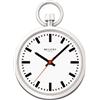 REGENT Orologio da tasca da uomo in acciaio inox, diametro 43 mm, con meccanismo al quarzo Miyota, vetro minerale piatto, in diverse varianti, P-776 - Bianco / stazione ferroviaria, Minimalista