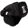 BePetMia Pannolini Lavabili per Cani Femmine, Mutande Riutilizzabili per Cani in Calore, Pannolini Assorbenti Igienici Ecologici (Nero, S: 23-34cm)