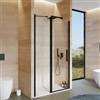 DEGHI Box doccia nicchia 130 cm battente 75 e lato giunto 55 con profilo nero 190h - Nilo