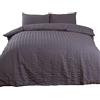 Highams Seersucker Set Copripiumino, Poliestere/Cotone, Antracite Grigio Scuro, Doppio