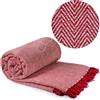Emma Barclay Herringbone - Coperta in cotone riciclato con motivo a spina di pesce, per sedia, divano, letto, 50 x 60 (127 x 152 cm)