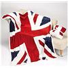 BIANCHERIAWEB Plaid Cooper Coperta con Retro Agnellato Pelliccia Disegno Bandiera UK 130x160 cm Bandiera UK