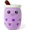 shownicer Peluche Boba Tea Peluche Peluche Kawaii Bubble Tea Peluche Giocattoli,Tazza da tè al latte,Cuscino per Bambola,da tiro,regalo per bambini,ragazze e ragazzi,Uva Viola, 35cm
