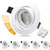 Unikcst 6x aretti LED da Incasso per Cartongesso Dimmerabili Orientabili 6W,Bianco Caldo 3000K 500LM Faretti Led Soffitto Incasso Bianchi per Cucina Interno