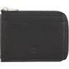DUDU Portafoglio Uomo Piccolo con Zip, Portafoglio RFID in Pelle Colorato, Porta Carte di Credito, Design Compatto Tascabile Nero