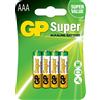 GP Batterie Super Alcaline Mini Stilo AAA (Blister 4 Pezzi) - Pila Batteria Alcaline per per Prodotti Elettronici, Elettrici, Radiocomandi, Telecomandi - Super Durata