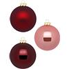 Inge-glas Inge Glas - Palline di Natale da 10 cm, in scatola di cartone, 6 palline XL per albero di Natale grandi, in vetro (rosa vintage, bordeaux, rosa antico)