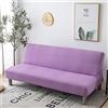 Surwin Copridivano Senza Braccioli 2/3 Posti Elasticizzato, Antimacchia Fodera per Divano Letto Lavabile Antiscivolo Pieghevole Clic Clac Copri Divano, 20 Colori (190-220cm,Viola Chiaro)