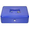 Alco-Albert 843-15 - Cassetta portavalori, in lamiera d'acciaio, a cilindro e 2 chiavi, 310 x 225 x 75 mm, Blu scuro