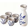 Spldsun 5 Pezzi Set da Sake Giapponese, Ceramica Bicchieri Sakè, Tradizionale Set di Sake, per Ristoranti di tè, Case da tè E per Il Consumo Quotidiano di tè (Bianco)