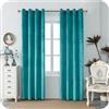 GIRASOLE HOME Coppia Tende Adelaide Morbide Oscuranti Termiche in Velluto 2 Pannelli da 140x280cm con Occhielli, Turchese