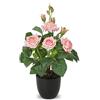 Briful Rose artificiali in vaso, 38 cm, rosa in seta, fiori finti decorazione primaverile, rose finte con vaso, per casa, cucina, bagno