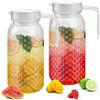 ADERTOS 2 Brocche per Acqua da 1 Litro, Caraffa Acqua in Acrilico Infrangibile, Brocca Acqua da Tavola con Tappo, Brocche in Plastica per Acqua Succhi di Latte Tè Freddo, Limonata (Senza BPA)
