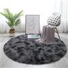 Tenekee Tappeto Rotondo Peloso Soggiorno Tappeti Soffici per Grandi Dimensioni Salotto Moderno Tappeto Morbido e Soffice per Salotto Cameretta Tavolino da Letto (120cm, Nero grigio)