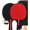 PIQIUQIU Set di Racchette da Ping Pong Professionale per Racchette da Ping Pong con 2 Pipistrelli e 3 Palline per Bambini Adulti