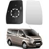 Katsiro Vetro a Specchio sostituzione per Ford Transit Custom 2013-2019, Specchio Esterno Regolabile Adatto, Lente Retromarcia (Giusto)