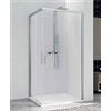 Novellini Kuadra 2.0 AH 120x70 Box Doccia Apertura Scorrevole ad Angolo - Cristallo: Trasparente - Profilo: Bianco Opaco - Lato destro : Lato 120 Destro - Lato Sinistro : Lato 70 Sinistro