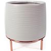 Leaf Fioriere in ceramica, supporto in oro bianco, 18 cm