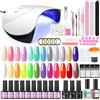 COSCELIA Kit di 20 colori per smalto semipermanente, gel per unghie, 36 W U V/LED, lampada per smalto Soak Off Polish, base coat per Nail Art, accessori lime, strumenti kit completo