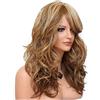 Corlidea Parrucche per capelli ricci lunghi per le donne bionde naturali sintetiche resistenti al calore con bangs