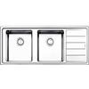 Apell Lavello da Incasso 2 Vasche con Gocciolatoio a Destra Semifilo 116 x 50 cm Acciaio Inox Linear plus Apell LNP1162IRBC