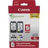 CANON Value Pack Canon nero / differenti colori PG-545XL + CL-546XL + 10x15 cm Fotopapier 700 pagine
