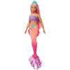 Barbie - Dreamtopia Sirena Bambola curvy, capelli rosa con coda rosa sfumato e coroncina, Giocattolo per Bambini 3+ Anni, HGR09