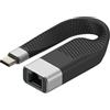 Techly 367966 Cavo Corto Piatto USB-C™ Maschio a RJ45 Femmina FPC 14,4 cm Nero