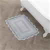Laura Ashley Uncinetto Cotone 24 x 40 Tappeto da Bagno, Bianco, Light Grey, 17x24 inch