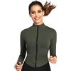 SotRong, Top da palestra a maniche lunghe da donna, giacca da running con cerniera a tutta lunghezza, slim fit, maglietta sportiva, fitness, allenamento, yoga, crop top con fori per i pollici, M