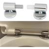 CARMOTTER Cerniere di ricambio per sedile WC, con chiusura ammortizzata, Kit cerniera sedile, Lega di zinco cerniere per WC - Kit di fissaggio per WC con chiusura morbida