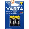 Varta Batterie Alcaline Super Life Heavy Duty AAA Pile Stilo - Confezione Da 4 Pezzi