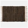 DEGHI Tappeto da interni 120x170 cm in cotone marrone con frange