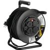 Electraline 49046 Avvolgicavo Professional, Cavo H07RN-F 3G2.5, 25 m Cavo/Rullo con 4 prese Schuko, IP44