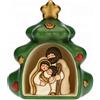 THUN - Mini Presepe Completo in Albero di Natale - Decorazioni Natale Casa - Linea Presepe Classico - Ceramica - 23 h cm