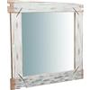 Biscottini Specchio da parete cornice legno riciclato L90,5xPR3,5xH120,5 - Specchiera bagno arredamento rustico - Specchio ingresso da parete