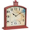 Biscottini Orologio da Tavolo analogico 40,5x13,5x47,5 - Orologio cameretta Made in Italy - Orologio da Comodino in Ferro Rosso Anticato