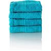 Glart - Set di asciugamani premium in spugna,composto da 4 asciugamani per gli ospiti da 30x50 cm, turchese