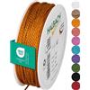 Halbach Seidenbänder Cordoncino di alta qualità (arancione scuro), larghezza 2 mm, lunghezza 50 m, prodotto in Germania e certificato Öko-Tex, cordoncino in raso lucido in acetato