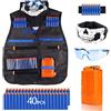 Funklu Kit di Giubbotti Tattici per Bambini, Giubbotti Tattico per Nerf N-Strike Elite Series Gun Games, Gilet Nerf Elite per Nerf N-Strike Serie Elite, Regali di Giocattoli per Bambini Esterno