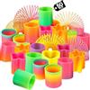 Bedwina Assortimento Giocattoli Rainbow Spring - 50 Mini Giocattoli a Molla Colorati, Ideali per Sacchetti Regalo, premi per Feste e Calze di Natale per Bambini