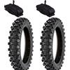Fusaro Moto EMA10MCG 2 GOMME COPERTONI PNEUMATICI + 2 CAMERE MOTO MINI CROSS 2.50-10 TASSELLATI MINIMOTO MINICROSS