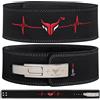 Mytra Fusion cintura powerlifting with Lever Buckle cintura palestra uomo e Donna 4 di larghezza vera pelle cintura palestra per palestra, allenamento, fitness e allenamento (Black, S)