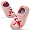 Sosenfer Pantofole per Bambini da Casa Scarpe Primi Passi per Bambini Scarpe Interne a Maglia Antiscivolo Comode Scarpe da Sportivi-squalo rosa chiaro-26