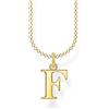 Thomas Sabo Collana in argento dorato con lettera F, Oro giallo, KE2015-413-39