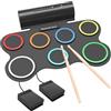 OYAYO Tamburi elettronici, 7 cialde, batteria elettronica pieghevole, con bacchette e doppi altoparlanti, colore portatile, set di tamburi elettrici per bambini, principianti compleanno e regalo
